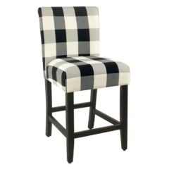 Kirkland's Home Black And White Buffalo Check Counter Stool- Bar Stools & Counter Height Stools