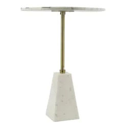 Kirkland's Home Black And White Chevron Marble Accent Table- Accent & End Tables