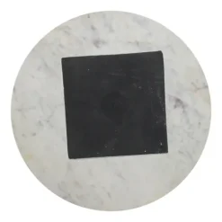 Kirkland's Home Black And White Chevron Marble Accent Table- Accent & End Tables