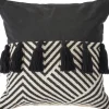 Kirkland's Home Black And White Chevron Pillow With Tassels- Pillows
