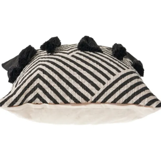 Kirkland's Home Black And White Chevron Pillow With Tassels- Pillows