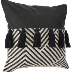 Kirkland's Home Black And White Chevron Pillow With Tassels- Pillows