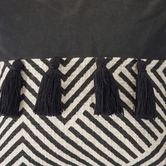 Kirkland's Home Black And White Chevron Pillow With Tassels- Pillows