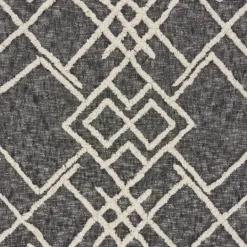 Kirkland's Home Black And White Cotton Geometric Tufted Throw- Blankets & Throws