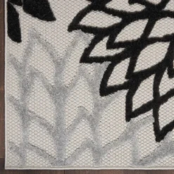 Kirkland's Home Black And White Floral Outdoor Area Rug, 7X10- Outdoor Rugs