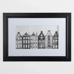 Kirkland's Home Black And White Houses Framed Art Print- Framed Art
