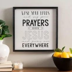 Kirkland's Home Black And White Jesus And Germs Plaque- Wall Quotes & Signs