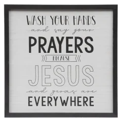 Kirkland's Home Black And White Jesus And Germs Plaque- Wall Quotes & Signs