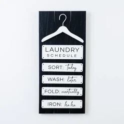 Kirkland's Home Black And White Laundry Hanger Plaque- Wall Quotes & Signs