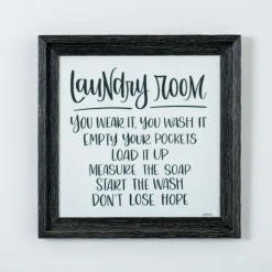 Kirkland's Home Black And White Laundry Rules Wall Plaque- Wall Quotes & Signs