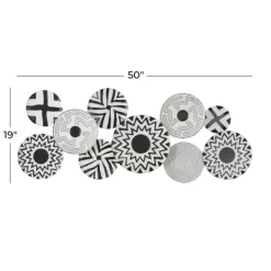 Kirkland's Home Black And White Layered Plates Wall Sculpture- Wall Plaques