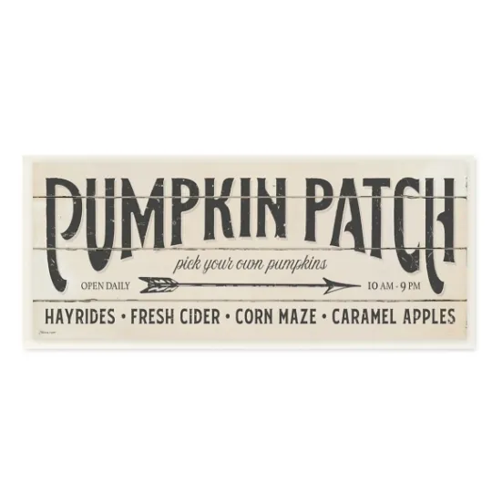 Kirkland's Home Black And White Pumpkin Patch Wood Plaque- Wall Quotes & Signs