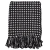 Kirkland's Home Black And White Stitched Cotton Throw- Blankets & Throws