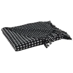 Kirkland's Home Black And White Stitched Cotton Throw- Blankets & Throws