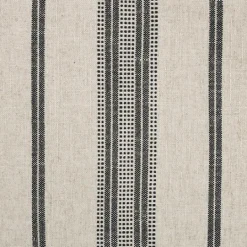 Kirkland's Home Black And White Striped Upholstered Ottoman- Benches & Ottomans