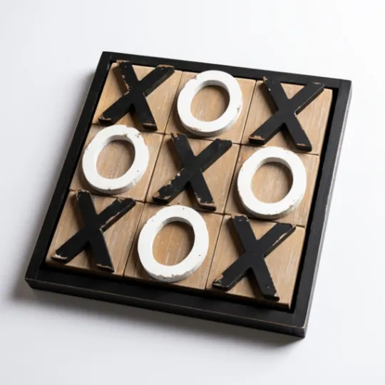 Kirkland's Home Black And White Wood Tic Tac Toe Board- Decorative Accents