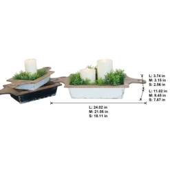 Kirkland's Home Black And White Wooden Base Bowls, Set Of 3- Decorative Bowls & Jars