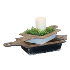 Kirkland's Home Black And White Wooden Base Bowls, Set Of 3- Decorative Bowls & Jars