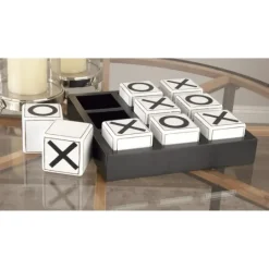 Kirkland's Home Black And White Wooden Tic Tac Toe Board- Decorative Accents