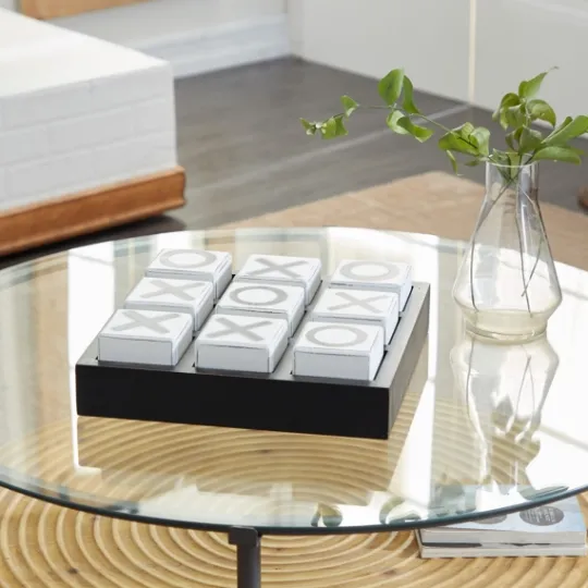 Kirkland's Home Black And White Wooden Tic Tac Toe Board- Decorative Accents