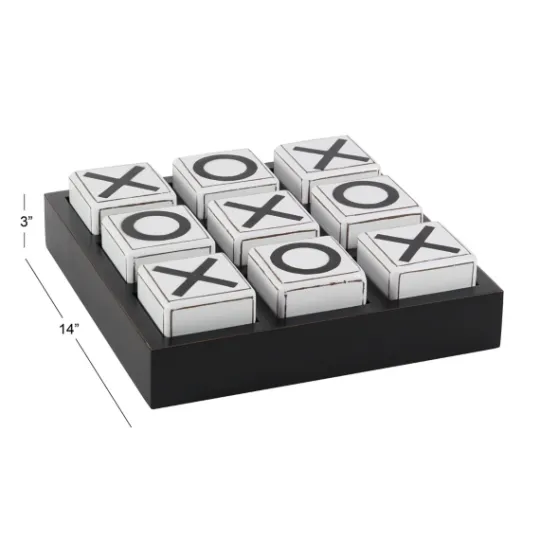 Kirkland's Home Black And White Wooden Tic Tac Toe Board- Decorative Accents