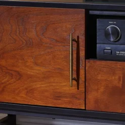 Kirkland's Home Black And Wood 2-Door Media Cabinet- Tv Stands & Media Consoles
