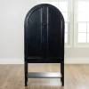Kirkland's Home Black Arch Wood Bar Cabinet- Cabinets & Sideboards