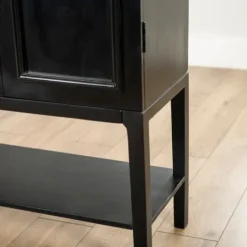 Kirkland's Home Black Arch Wood Bar Cabinet- Cabinets & Sideboards