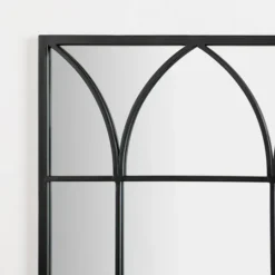 Kirkland's Home Black Arched Pane Wall Mirror- Decorative Mirrors