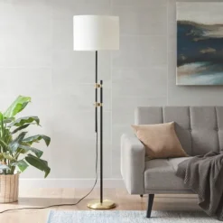 Kirkland's Home Black Asymmetrical Metal Floor Lamp- Floor Lamps
