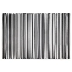 Kirkland's Home Black Barcode Stripe Outdoor Area Rug, 4X6- Outdoor Rugs