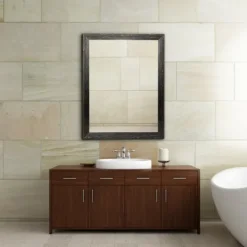 Kirkland's Home Black Beaded Frame Beveled Vanity Wall Mirror- Framed Mirrors
