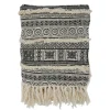 Kirkland's Home Black Beige Block Print Throw Blanket- Blankets & Throws