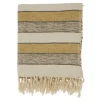 Kirkland's Home Black Beige With Fringe Throw Blanket- Blankets & Throws