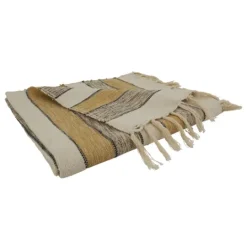 Kirkland's Home Black Beige With Fringe Throw Blanket- Blankets & Throws