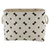 Kirkland's Home Black Bone And Paw Print Rectangle Pet Basket- Baskets & Boxes