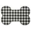 Kirkland's Home Black Buffalo Check Bone Pet Bowl Mat- Kitchen & Floor Mats