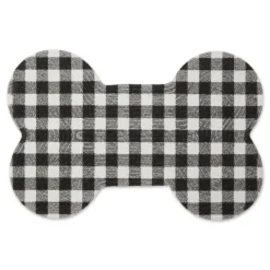 Kirkland's Home Black Buffalo Check Bone Pet Bowl Mat- Kitchen & Floor Mats