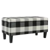 Kirkland's Home Black Buffalo Check Storage Bench- Benches & Ottomans