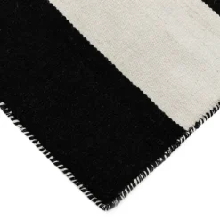 Kirkland's Home Black Cabana Stripe Indoor/Outdoor Area Rug, 8X8- Outdoor Rugs