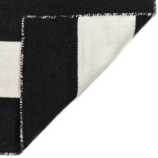 Kirkland's Home Black Cabana Stripe Indoor/Outdoor Runner, 2X8- Outdoor Rugs