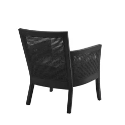Kirkland's Home Black Cane Cushioned Accent Chair- Accent Chairs