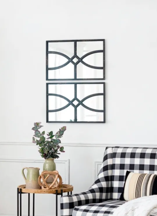 Kirkland's Home Black Carved Wooden Frame Wall Mirrors, Set Of 2- Decorative Mirrors