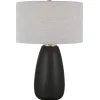 Kirkland's Home Black Ceramic Gridline Table Lamp- Table Lamps