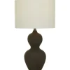 Kirkland's Home Black Ceramic Hourglass Simple Large Table Lamp- Table Lamps