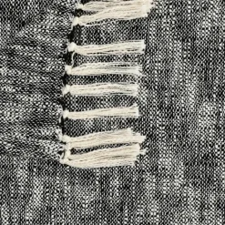 Kirkland's Home Black Chambray Fringe Throw- Blankets & Throws