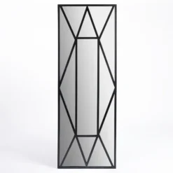 Kirkland's Home Black Cross Pane Leaner Mirror- Decorative Mirrors