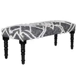 Kirkland's Home Black Diamond Tufted Modern Bench- Benches & Ottomans