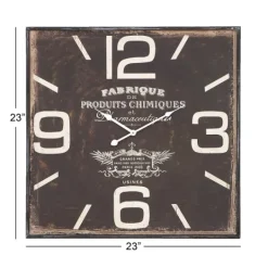 Kirkland's Home Black Distressed Wood Face Square Clock- Clocks