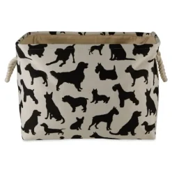 Kirkland's Home Black Dog Show Print Rectangle Pet Basket- Baskets & Boxes